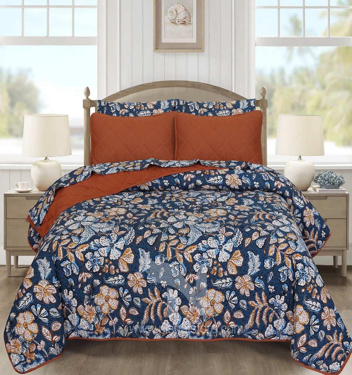 Quilted Comforter Set 6 Pcs Design 975 - Nishat Creative Store