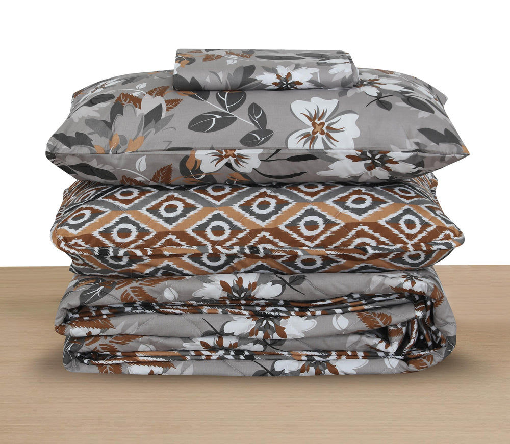 Quilted Comforter Set 6 Pcs Design 977 - Nishat Creative Store