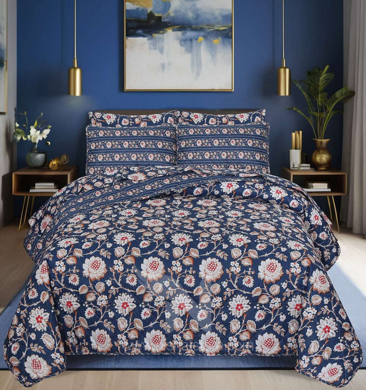 Quilted Comforter Set 6 Pcs Design 981 - Nishat Creative Store