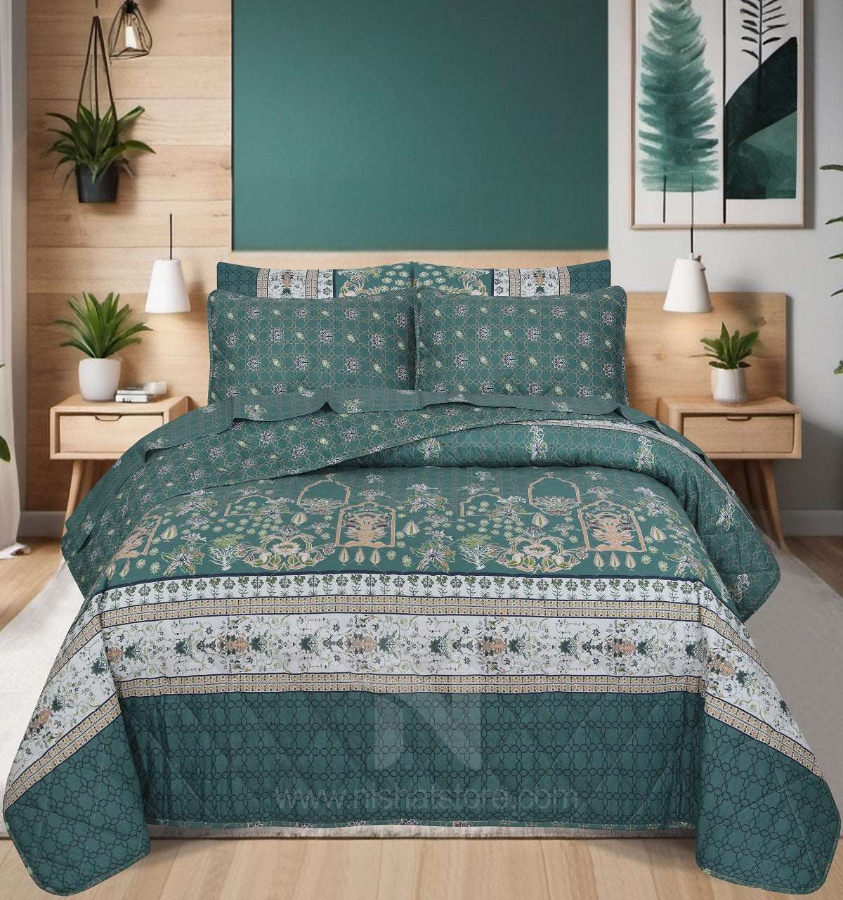 Quilted Comforter Set 6 Pcs Design 995 - Nishat Creative Store
