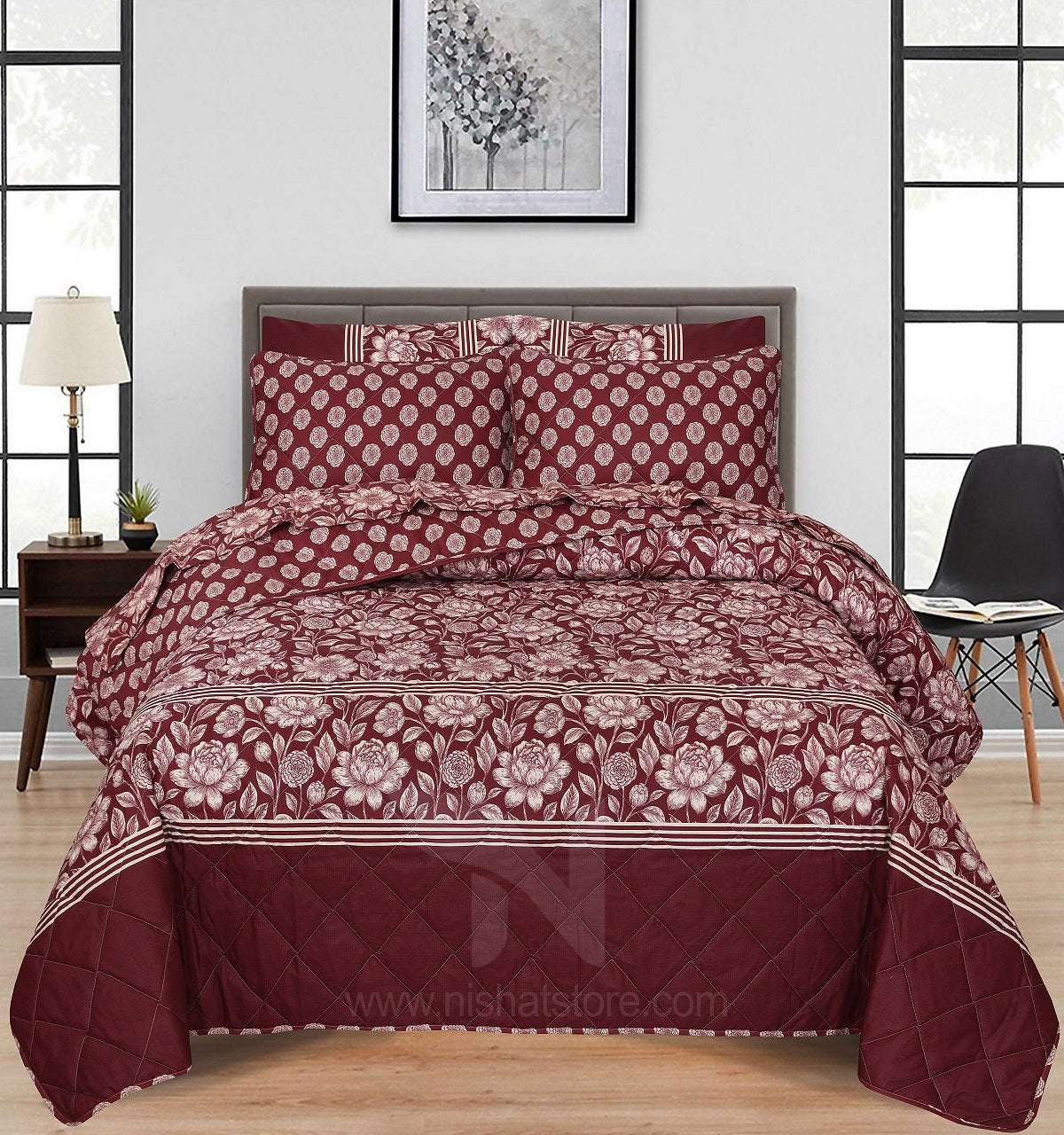 Quilted Comforter Set 6 Pcs Design 997 - Nishat Creative Store