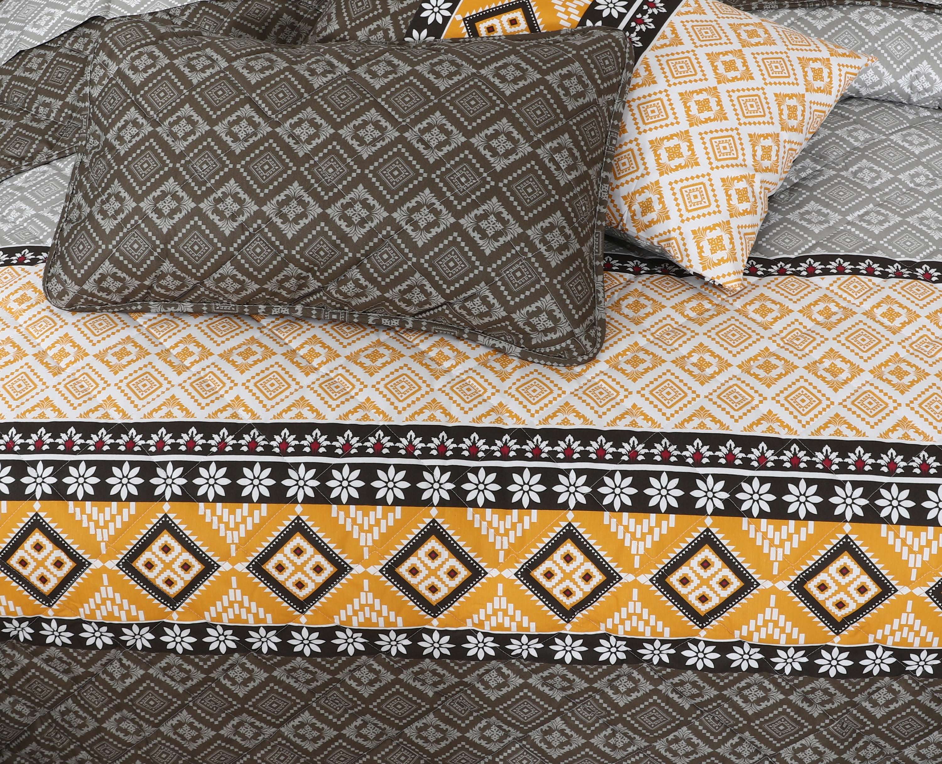 Quilted Comforter Set 6 Pcs Design 999 - Nishat Creative Store