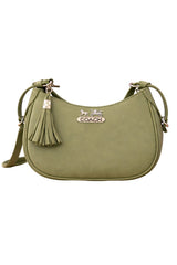 Sage Green Coach Hobo Bag – Leather with Tassel Accent - Nishat Creative Store