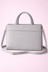 Silver Shimmer Square Satchel with Gold Hardware - Nishat Creative Store