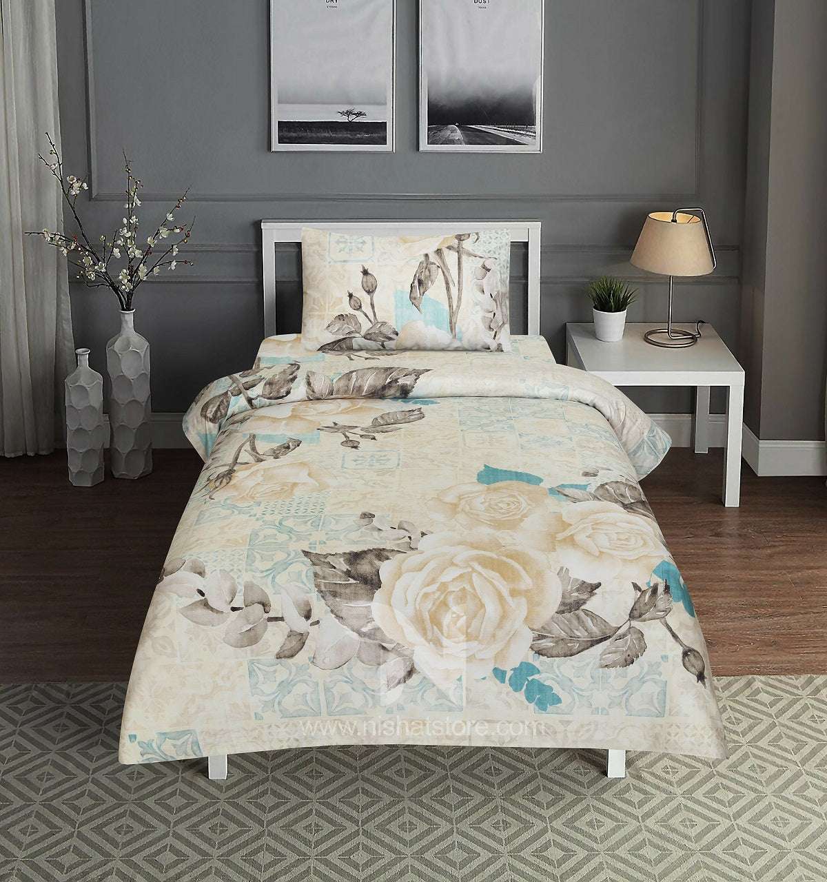 Single Bed Sheet Design 732 - Nishat Creative Store