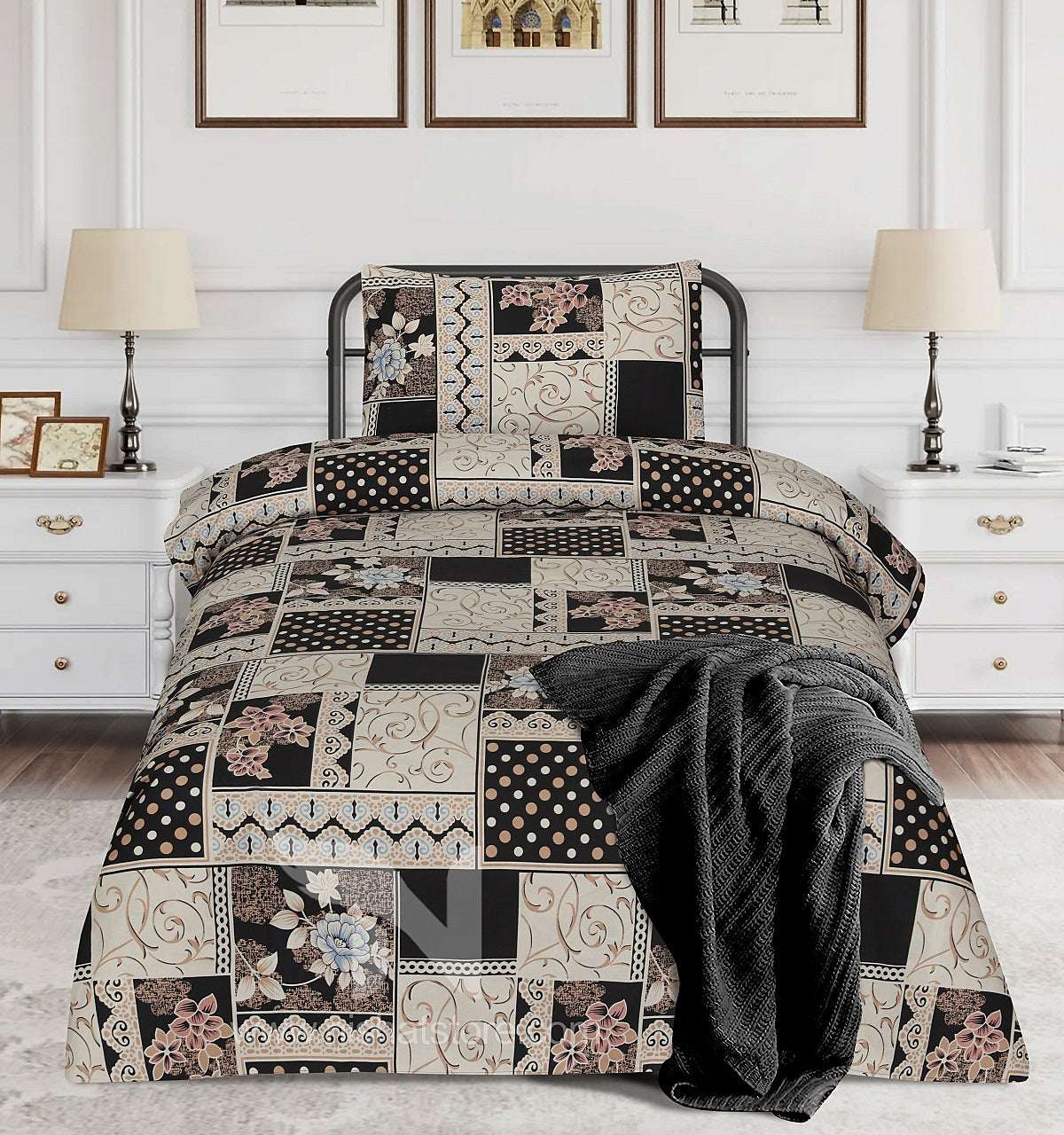 Single Bed Sheet Design 828 - Nishat Creative Store