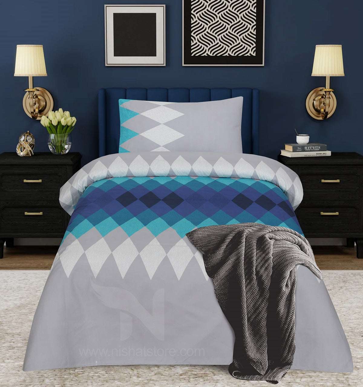 Single Bed Sheet Design 841 - Nishat Creative Store