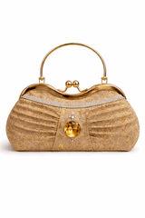 Sparkling Gold Pleated Crystal Clutch - Nishat Creative Store