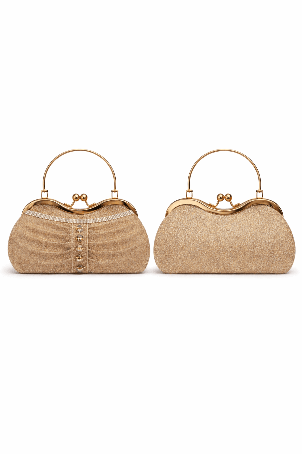 Sparkling Gold Pleated Evening Clutch - Nishat Creative Store