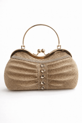 Sparkling Gold Pleated Evening Clutch - Nishat Creative Store