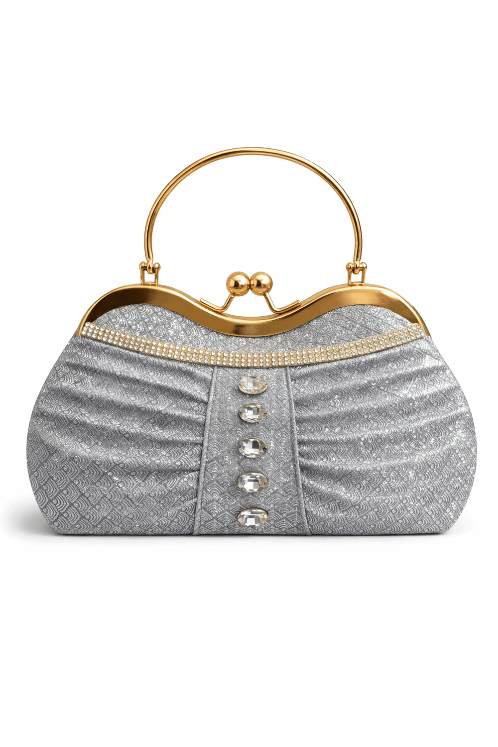 Sparkling Silver Pleated Evening Clutch - Nishat Creative Store