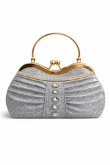 Sparkling Silver Pleated Evening Clutch - Nishat Creative Store