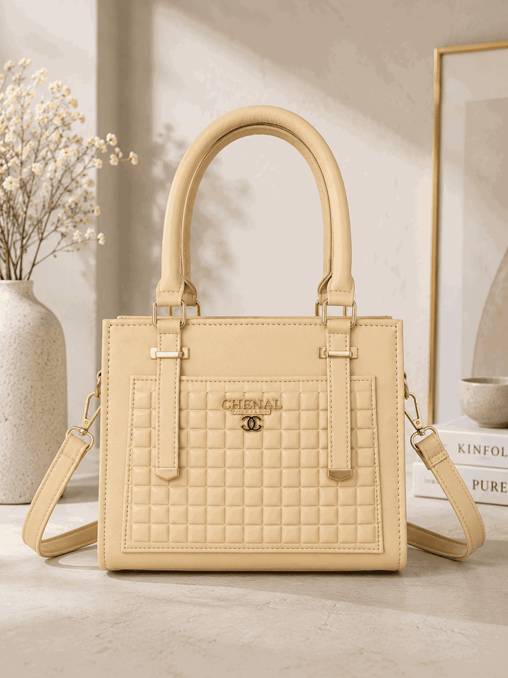 The Noir Grid Tote Bag - Nishat Creative Store