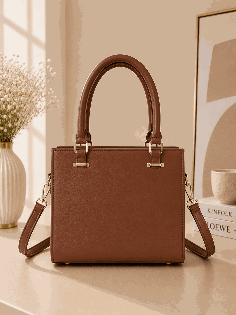 The Noir Grid Tote Bag - Nishat Creative Store