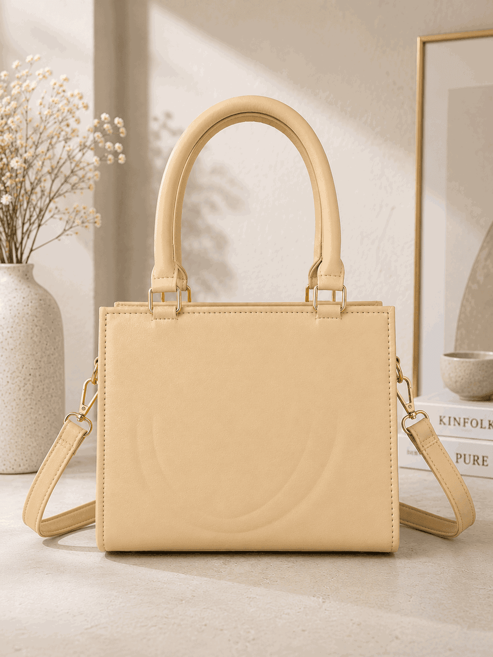 The Noir Grid Tote Bag - Nishat Creative Store