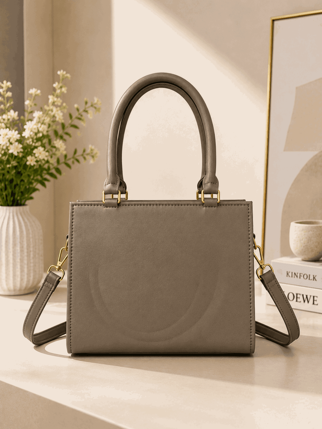 The Noir Grid Tote Bag - Nishat Creative Store