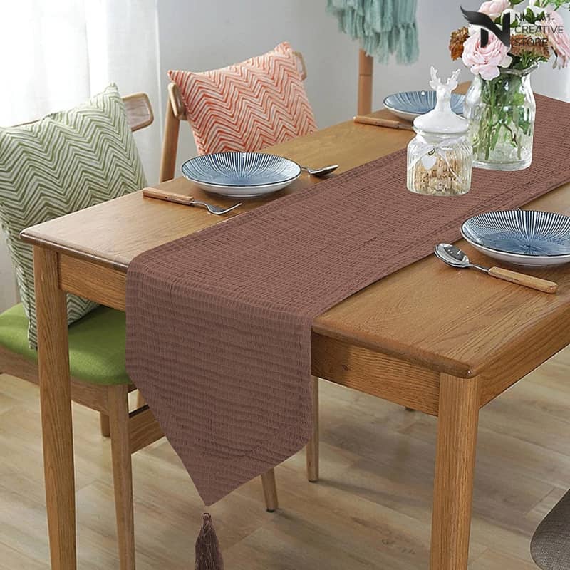 Waffle Cotton Table Runner Set NC 126 - Nishat Creative Store