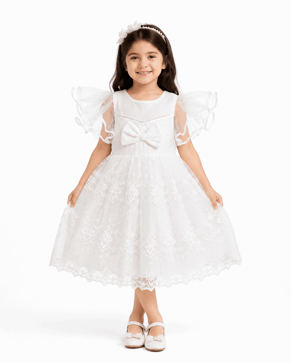 White Pearl Princess Frock