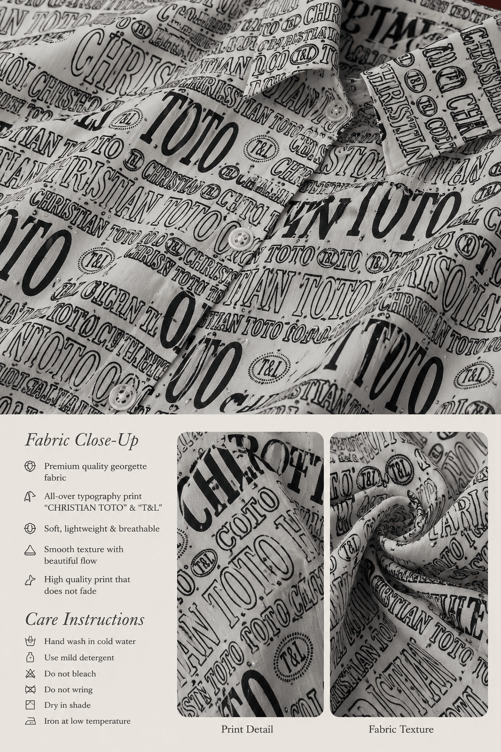 White Typographic Printed Shirt - Nishat Creative Store